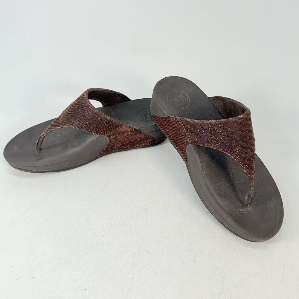Fit Flop A85-012 Electra Classic Burgundy Color-shift Sandals Sz 7 Eur 38